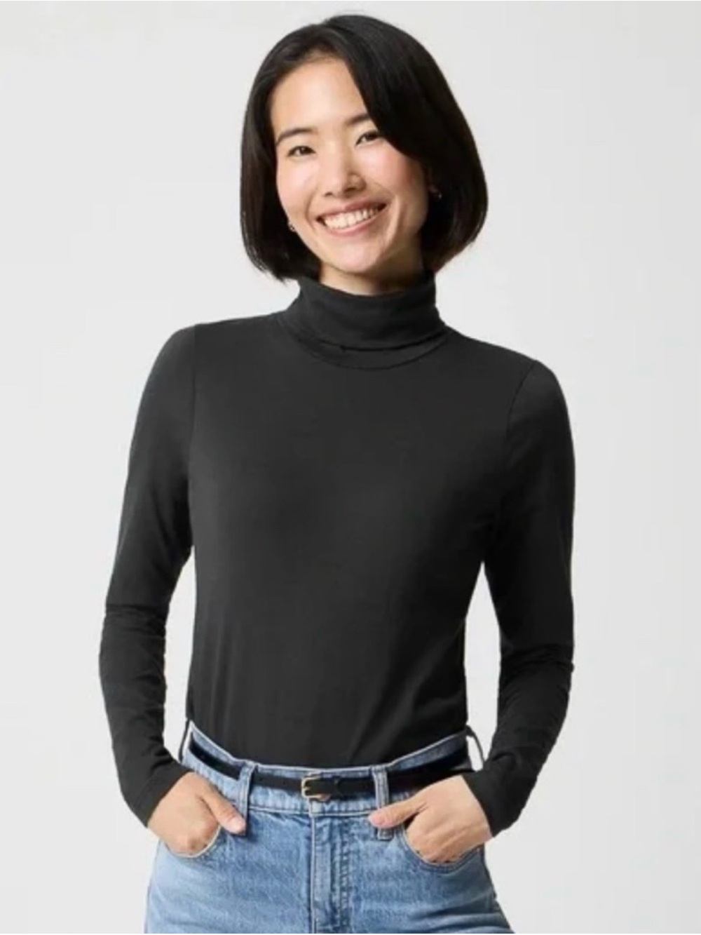 J. Crew Black Feather Jersey Turtleneck 🐢